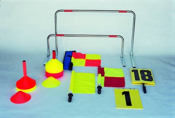 Drapeau de touche, Set, étui, Doubles plastifiés avec poignée, Haie hauteur réglable,haie,plots